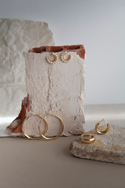 aesthetic golden earrings assortment