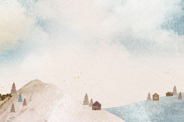 Free Photo aesthetic landscape background, winter holiday design