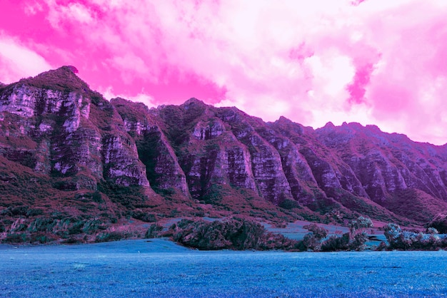 審美的なレトロな蒸気波の風景