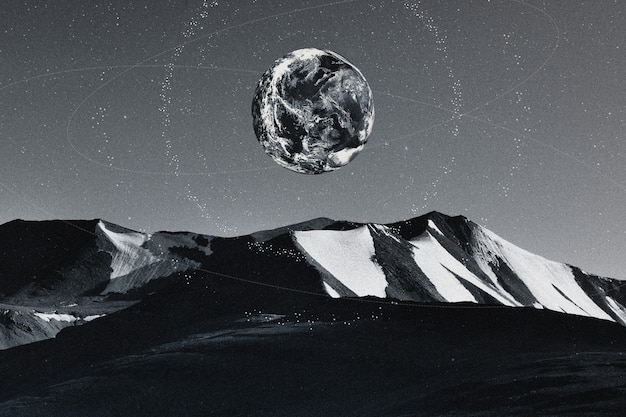 美学宇宙自然背景地球和山脉混音媒体