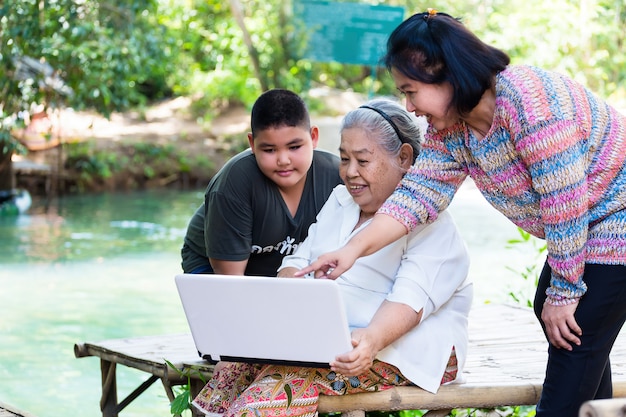 Free photo affection of family with three generation