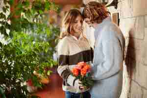 Free photo affectionate man with his girlfriend