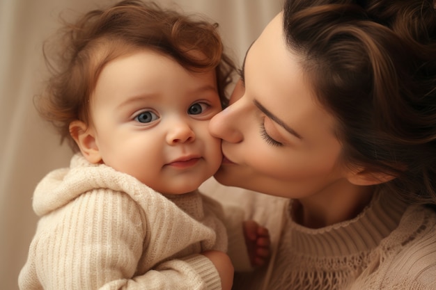 Free photo affectionate relationship between mother and her child