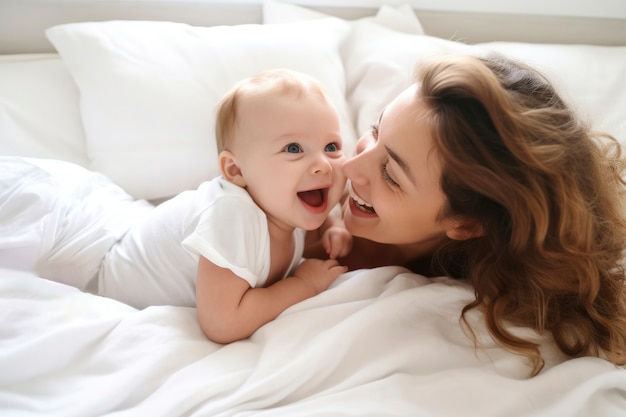 Free photo affectionate relationship between mother and her child