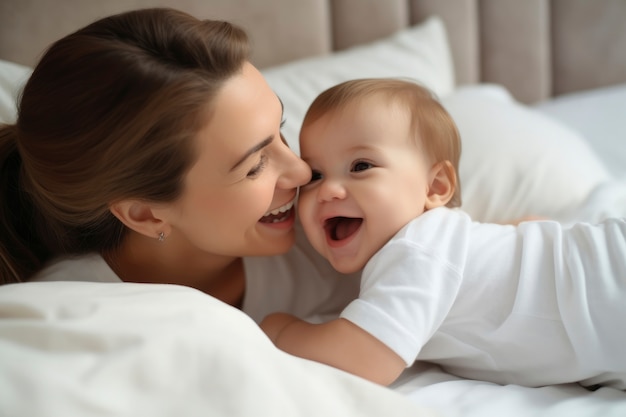 Free photo affectionate relationship between mother and her child