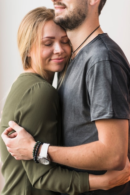 Free photo affectionate young couple in love