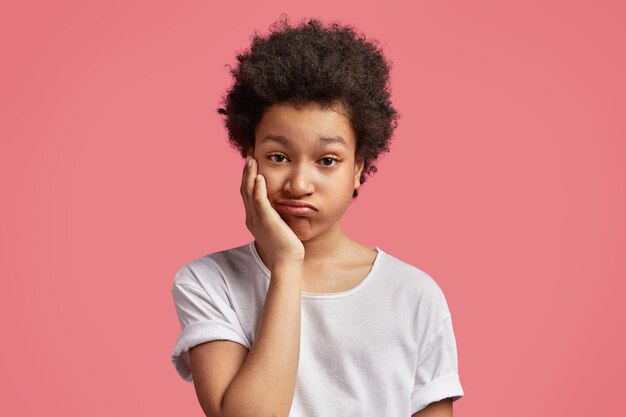 African-American boy with curly hair