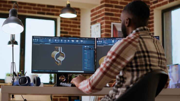Free Photo african american industrial designer works on prototypes in a creative studio