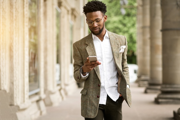 Free photo african american man businessman business