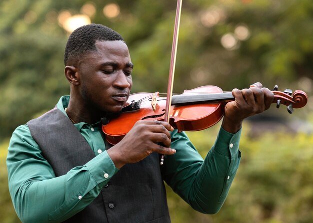 African american man celebrating international jazz day