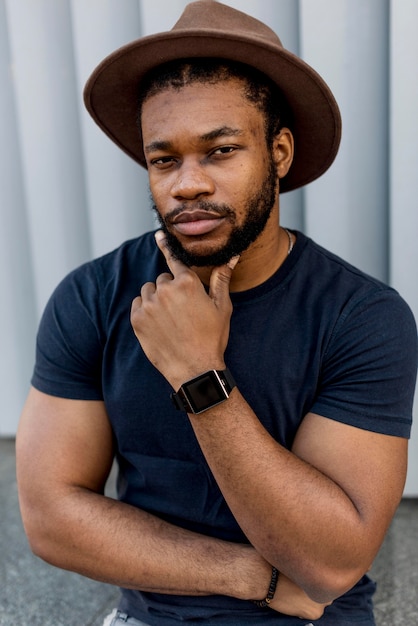 African american man looking thoughtful