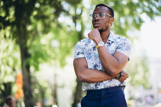 African american man model in park