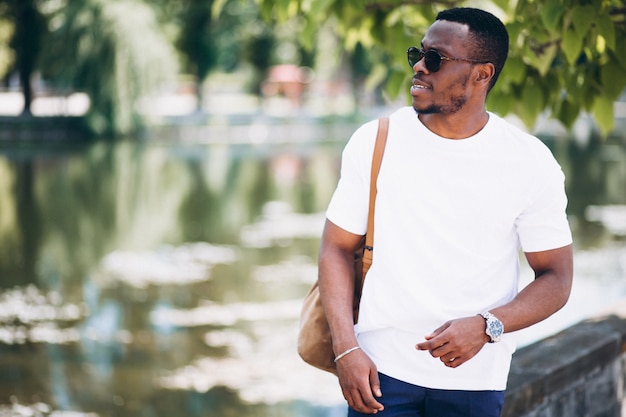 Free photo african american man model in park