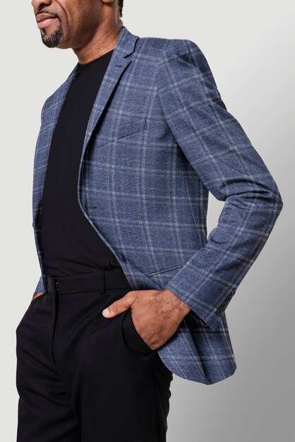 African American man wearing a flannel blazer