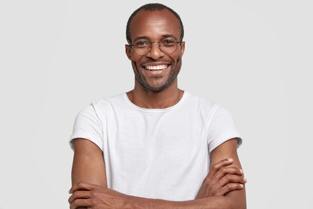 african-american man wearing round glasses