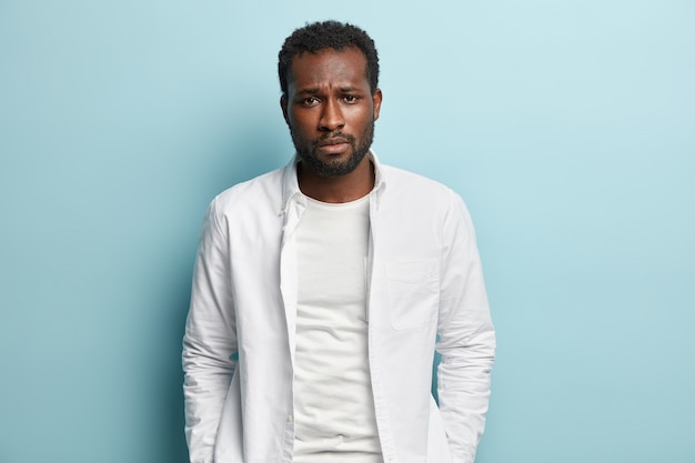 African American man wearing white shirt