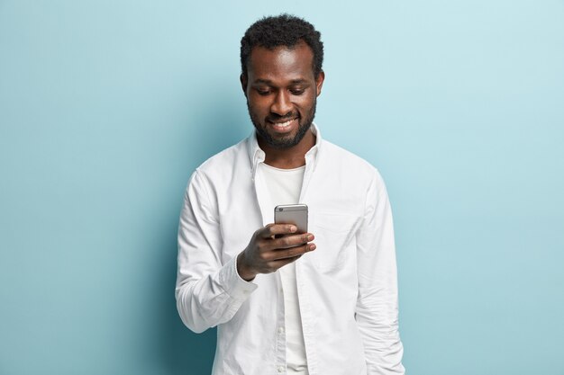 African American man wearing white shirt