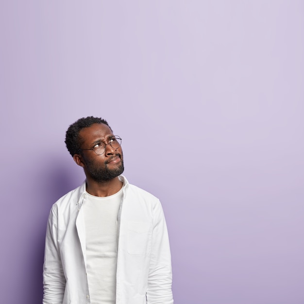 African American man wearing white shirt