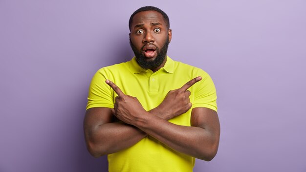 African American man wearing yellow T-shirt