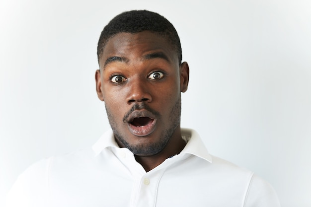 African American man in white T-shirt