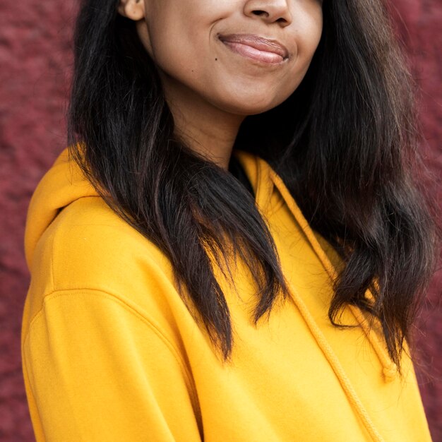 African american woman smiling