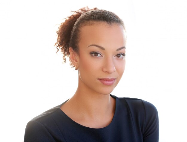 African American young woman portrait, isolated