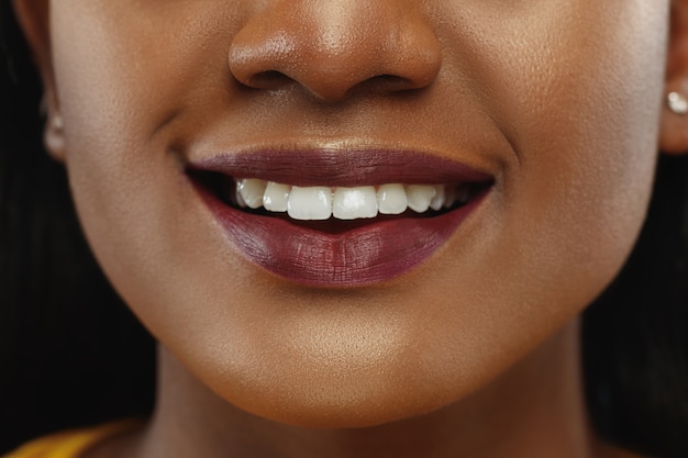 African-american young woman's close up portrait.