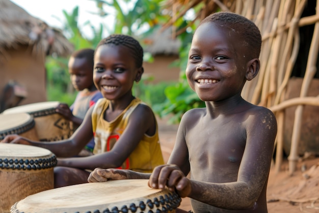 무료 사진 african children enjoying life