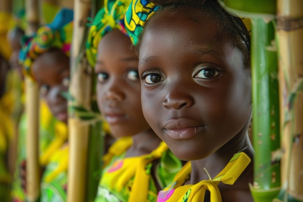 Бесплатное фото Африканские дети наслаждаются жизнью