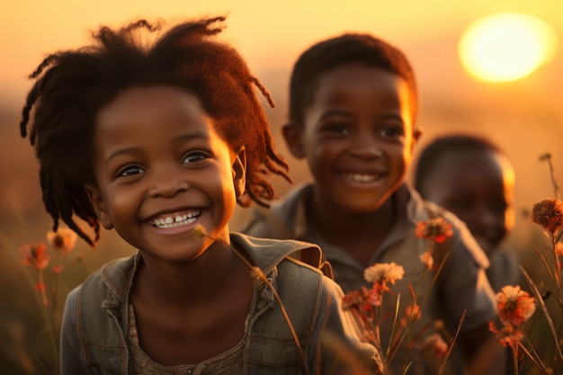 無料写真 アフリカの子供たちが人生を楽しんでいる