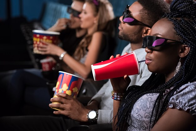 African Couple At The Cinema