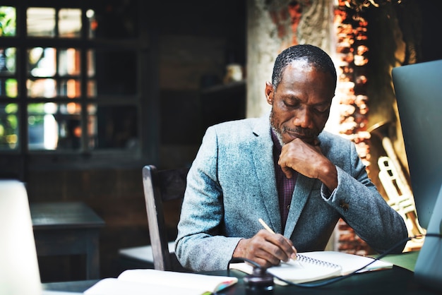 African descent man working 