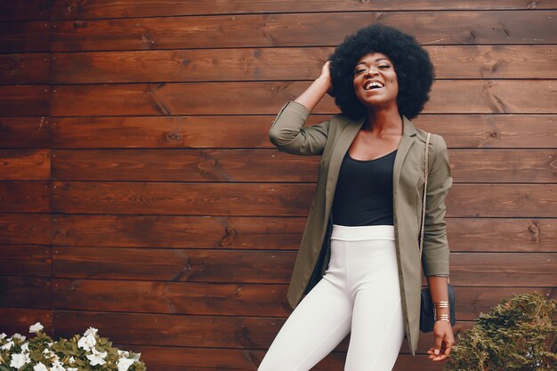 African girl in a summer city