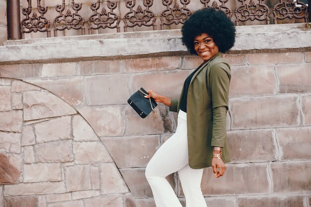 African girl in a summer city