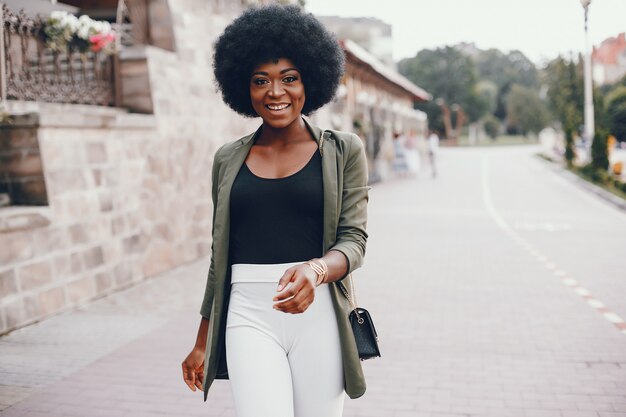 African girl in a summer city