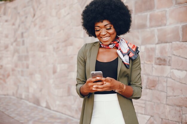 African girl in a summer city