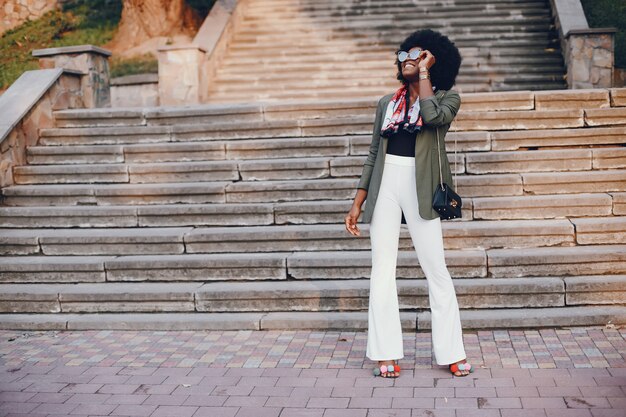 African girl in a summer city