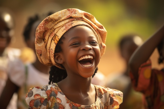 Free photo african kid enjoying life