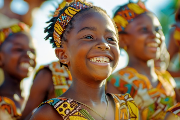 人生を楽しんでいるアフリカの子供