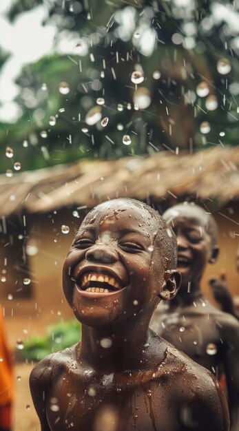 Free photo african kid enjoying life