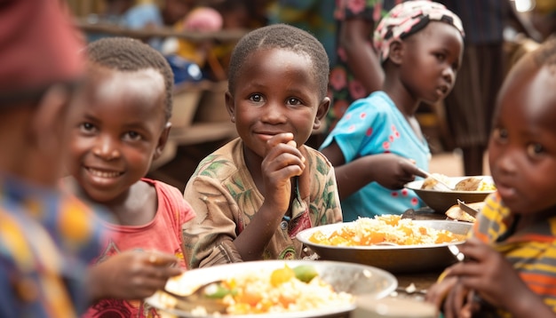 Free photo african kid in a marketplace