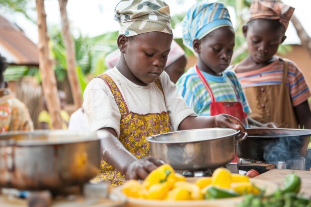 Free photo african kid in a marketplace