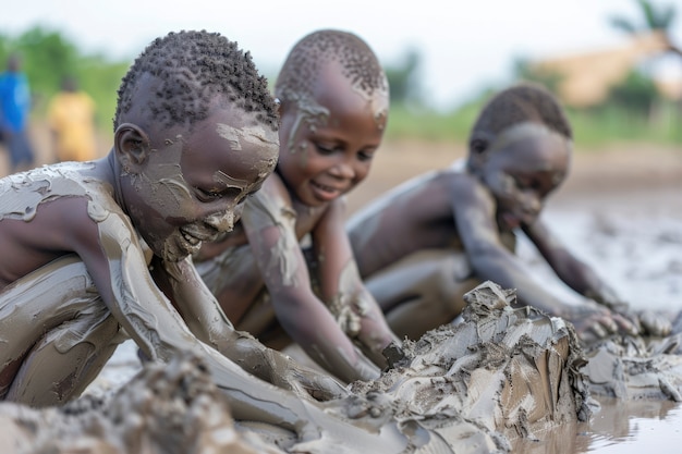 Foto gratuita ragazzi africani che si godono la vita