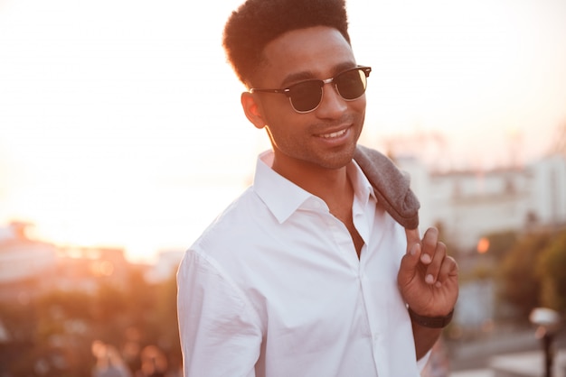 African man in early morning