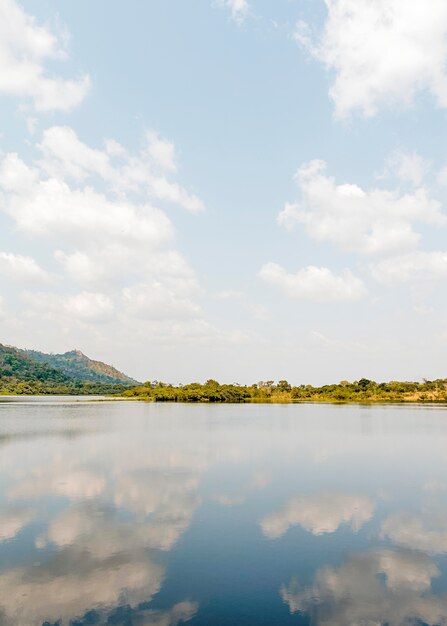 African nature view with lake