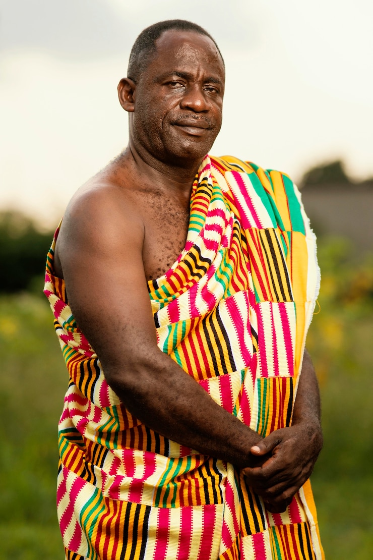 Free Photo african senior man with traditional clothes