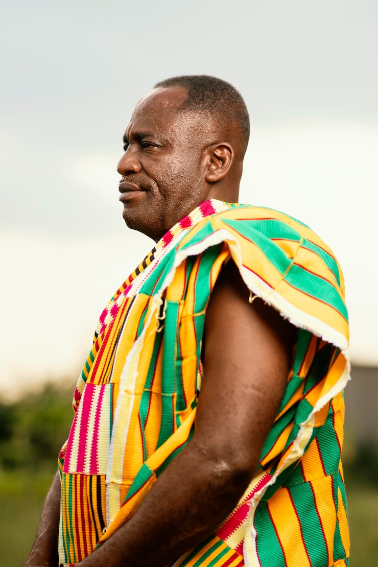 Free Photo african senior man with traditional clothes