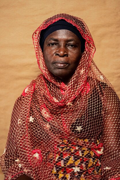 African senior woman with traditional clothes