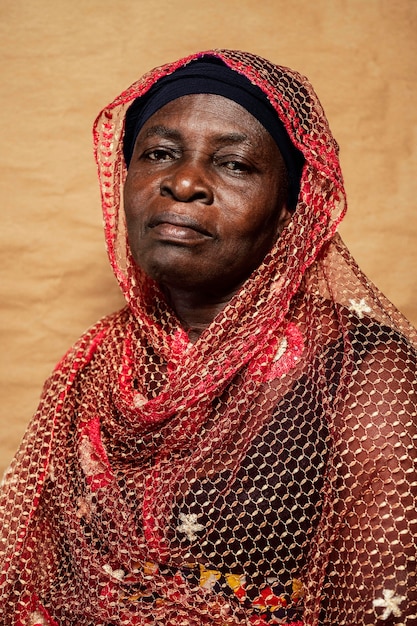 African senior woman with traditional clothes