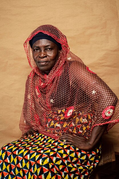 African senior woman with traditional clothes